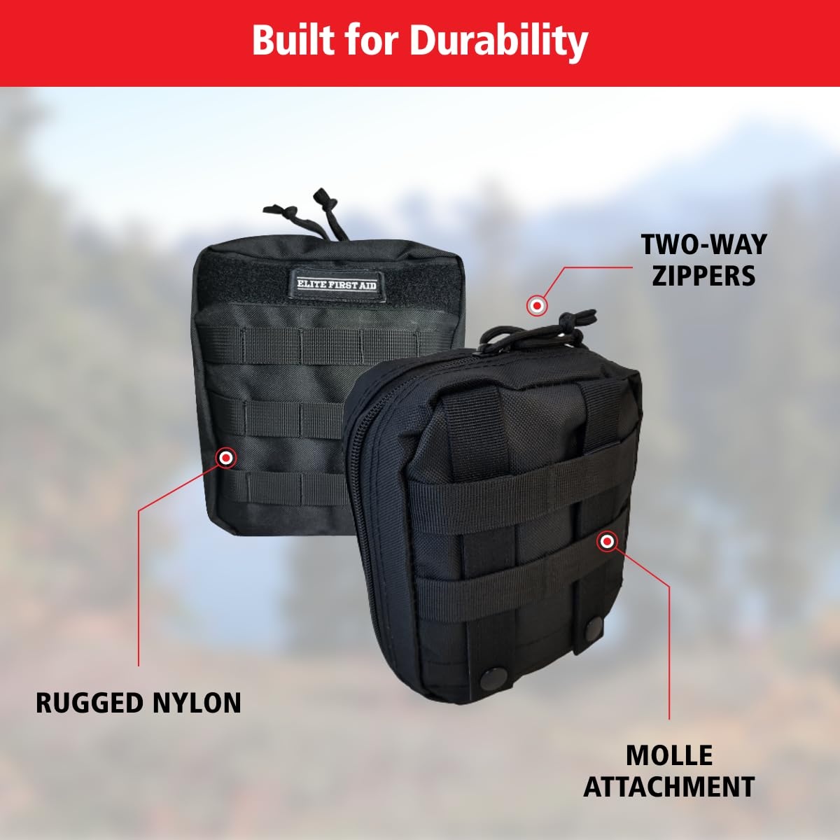 image:imageElite First Aid Tactical Survival Kit MOLLECompatible Tactical First Aid Kit for Home Car Camping Sports and More 91630