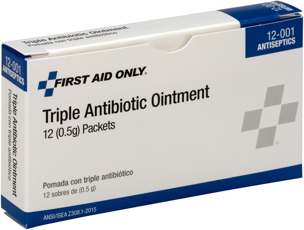 image:imageFirst Aid Only 12001 Triple Antibiotic Ointment Packet Box of 1205 Gram Pack of 12