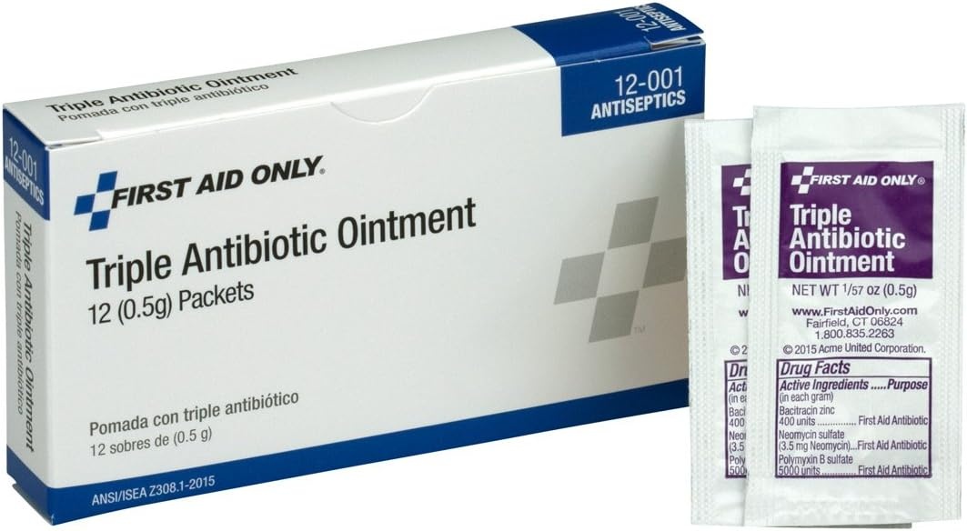 image:imageFirst Aid Only 12001 Triple Antibiotic Ointment Packet Box of 1205 Gram Pack of 12