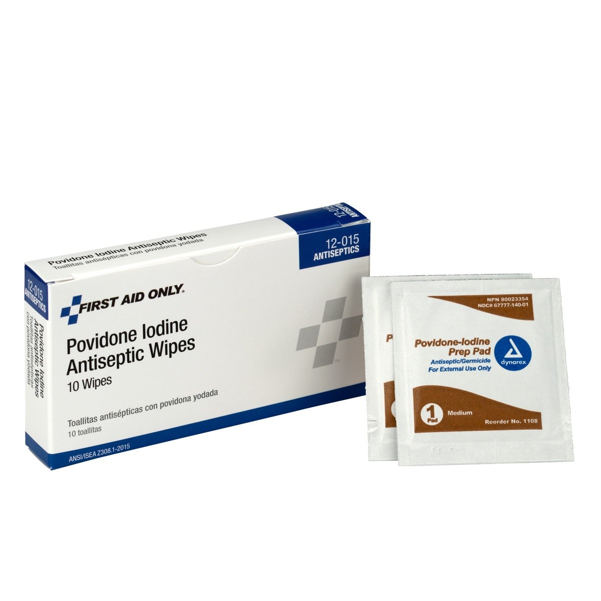 image:imageFirst Aid Only 12015 PVP Povidone Iodine Wipe First Aid Kit Refill Supplies Box of 10
