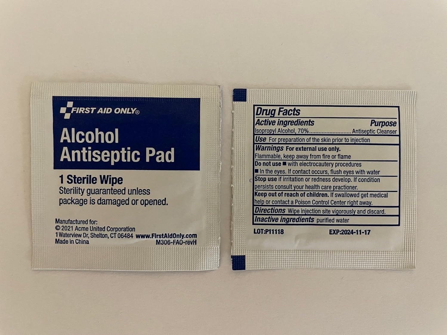 image:imageFirst Aid Only 12110 Alcohol Wipes Individually Wrapped 100 Per Box