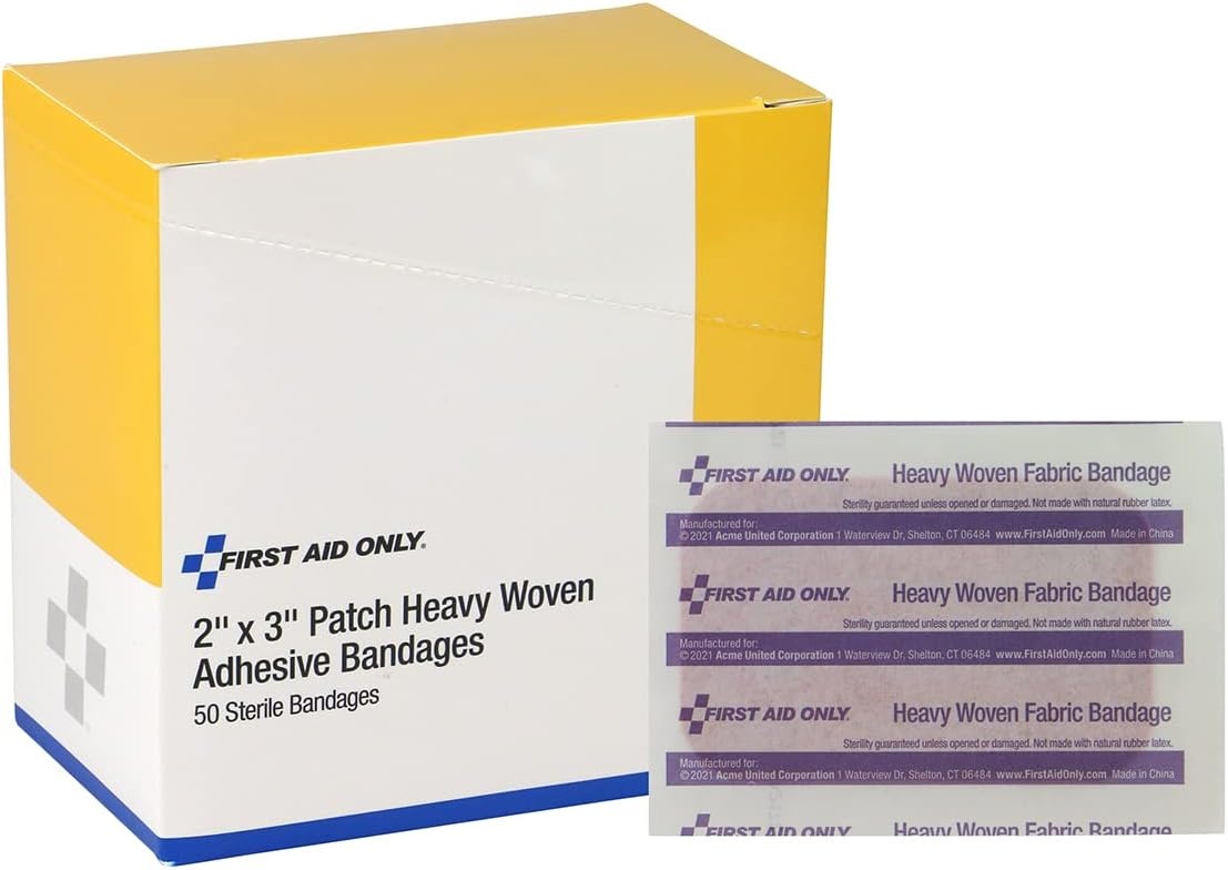 image:imageFirst Aid Only 1750 Heavy Woven Fabric Adhesive Bandages 2 x 3 Extra Large 50 Count50 Count Pack of 1