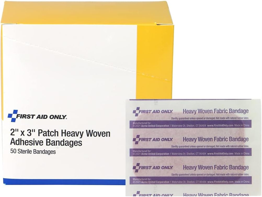 image:imageFirst Aid Only 1750 Heavy Woven Fabric Adhesive Bandages 2 x 3 Extra Large 50 Count50 Count Pack of 1