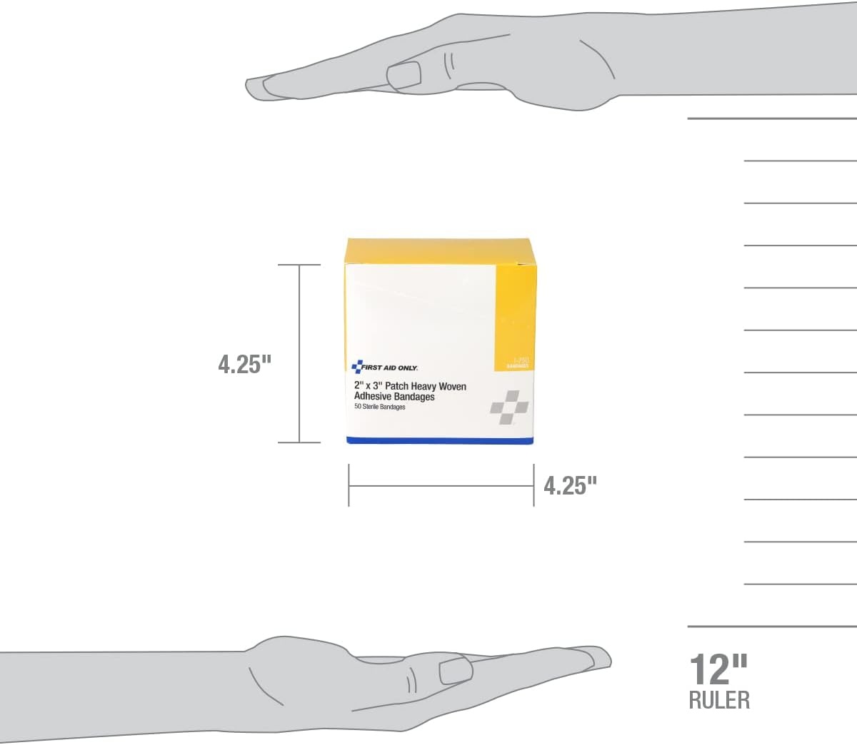 image:imageFirst Aid Only 1750 Heavy Woven Fabric Adhesive Bandages 2 x 3 Extra Large 50 Count50 Count Pack of 1