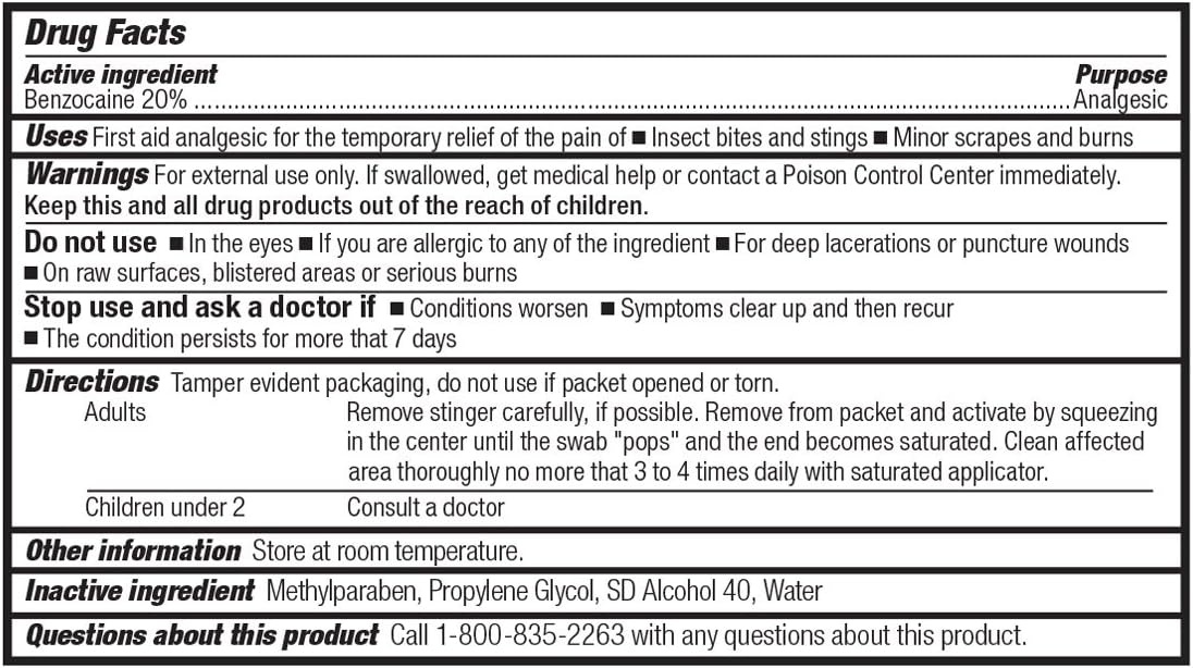 image:imageFirst Aid Only 19001 Sting Relief Swabs 4 x 225 x 075 10 Count10 Count Pack of 1