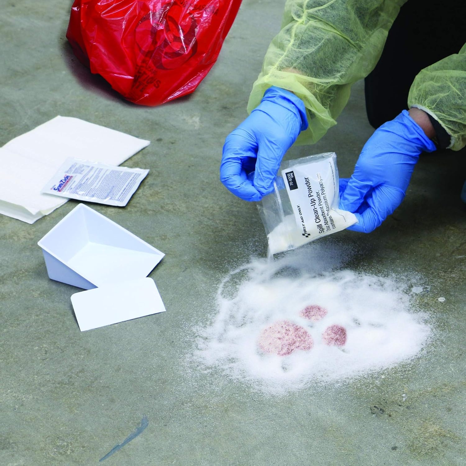 image:imageFirst Aid Only 214UFAO OSHA Compliant Body Fluid Clean Up Kit Blood Borne Pathogen Clean Up Kit in Plastic Case 23 Pieces23 Pieces