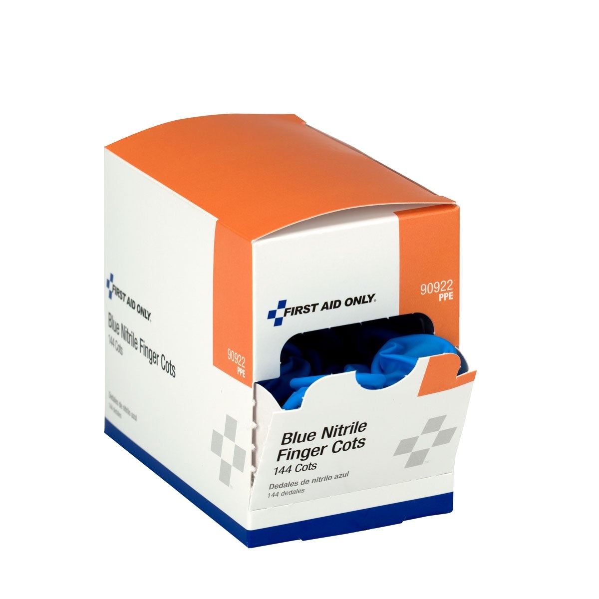 image:imageFirst Aid Only 90922 Blue Nitrile Finger Cots Disposable Rubber Finger Protectors for Offices Kitchens Home and More 144 Pack