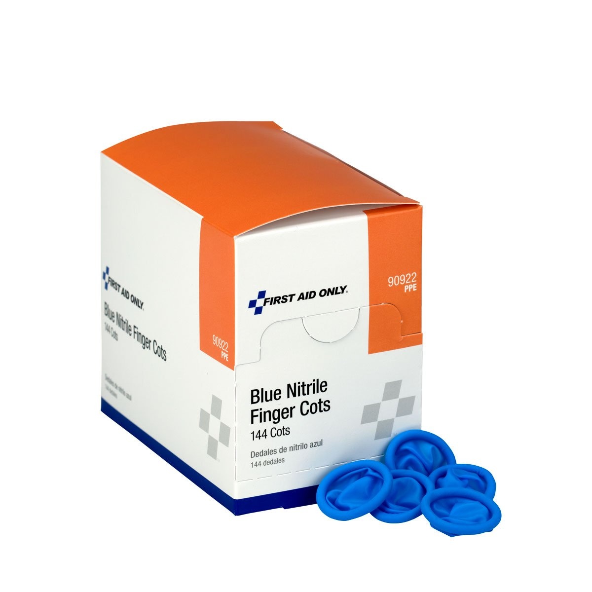 image:imageFirst Aid Only 90922 Blue Nitrile Finger Cots Disposable Rubber Finger Protectors for Offices Kitchens Home and More 144 Pack