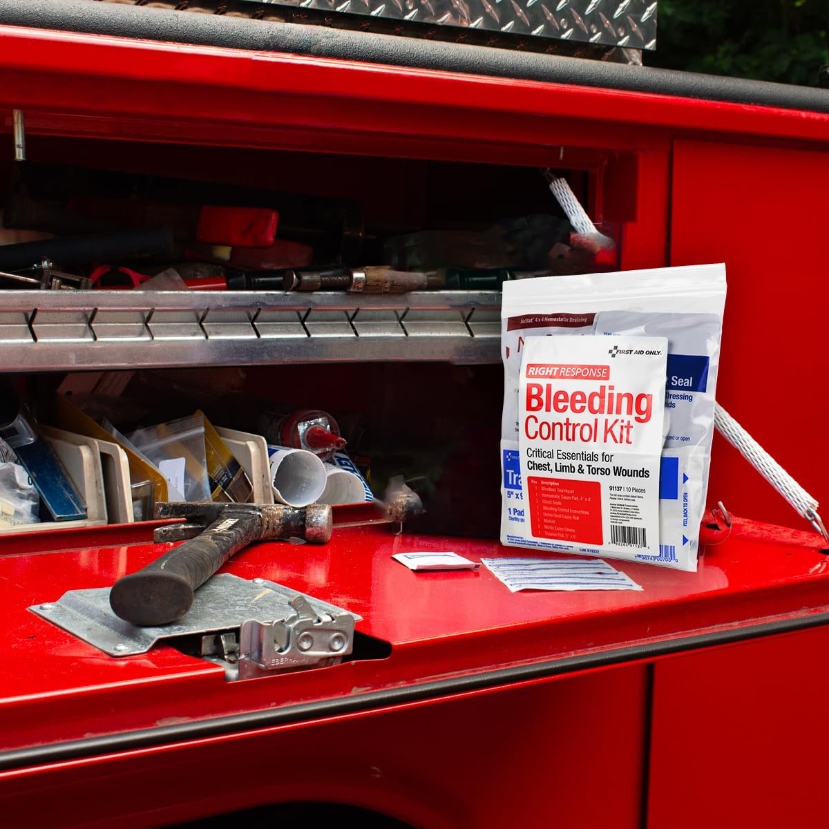 image:imageFirst Aid Only 91134 Critical Essentials Bleeding Control Kit for Limb amp Torso Wounds 8 PiecesChest Limb Torso Wounds