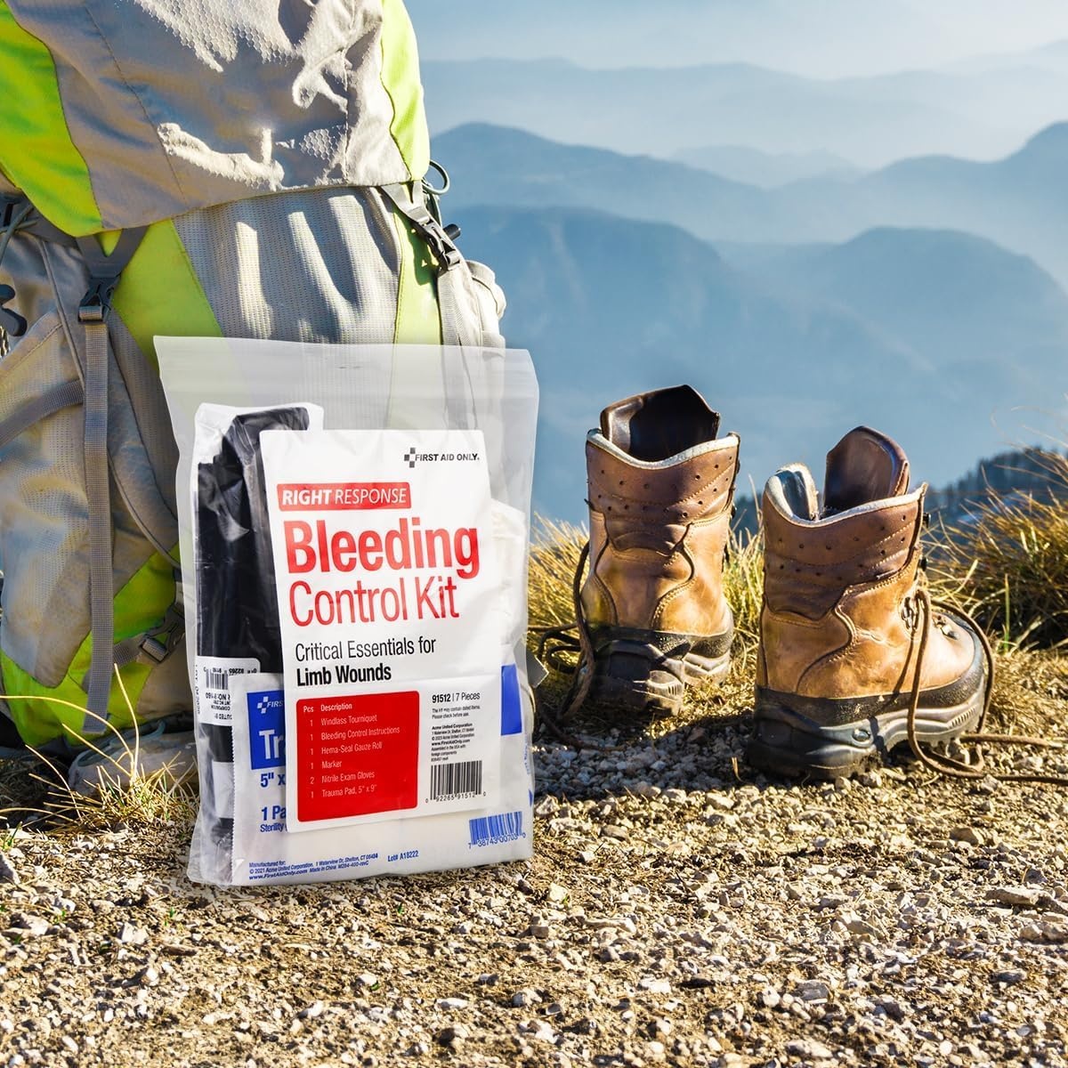 image:imageFirst Aid Only 91134 Critical Essentials Bleeding Control Kit for Limb amp Torso Wounds 8 PiecesLimb Wounds