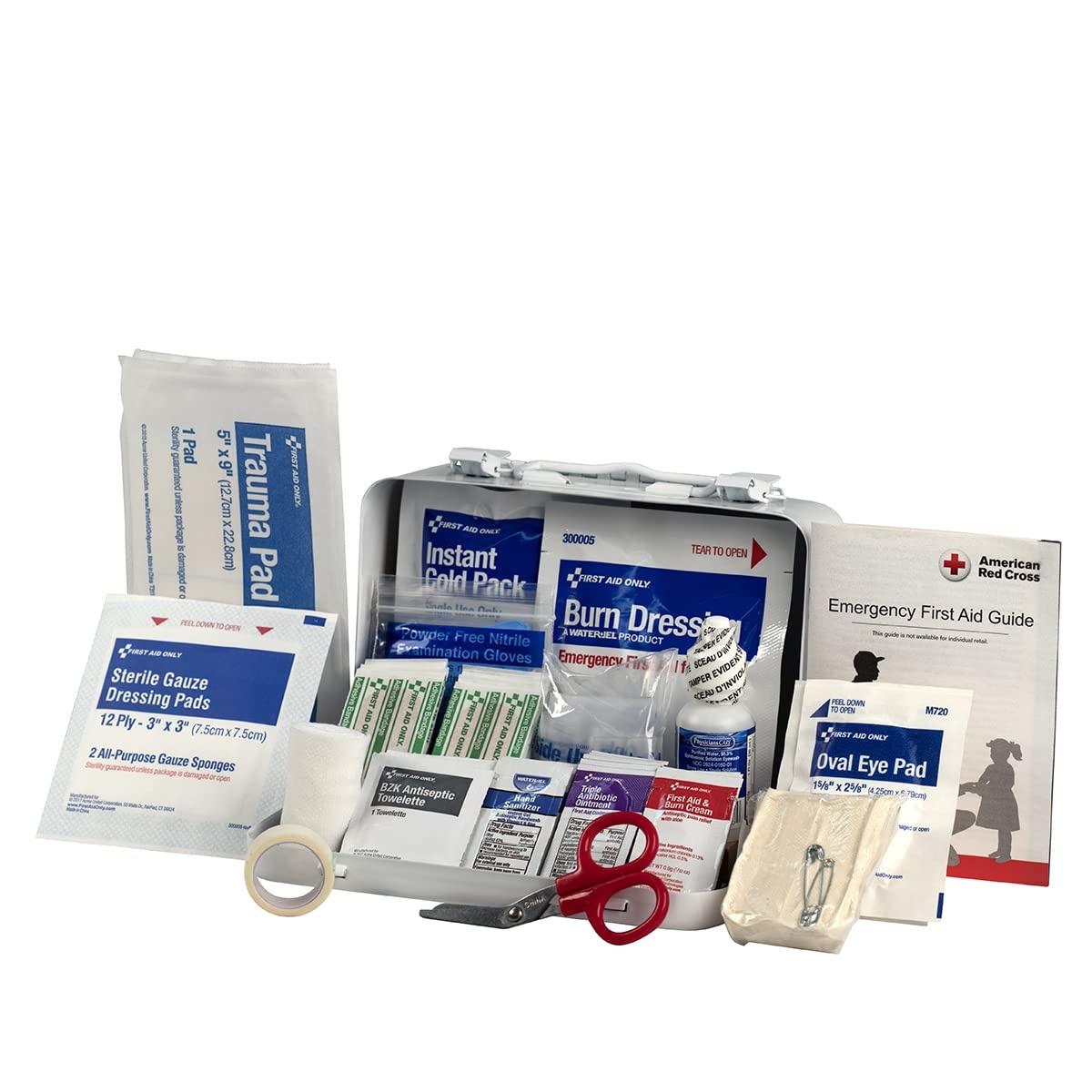 image:imageFirst Aid Only 91323 ANSI A 2021 and OSHA Compliant First Aid Kit 10Person Emergency First Aid Kit for Business Home Car and Worksites 76 Pieces