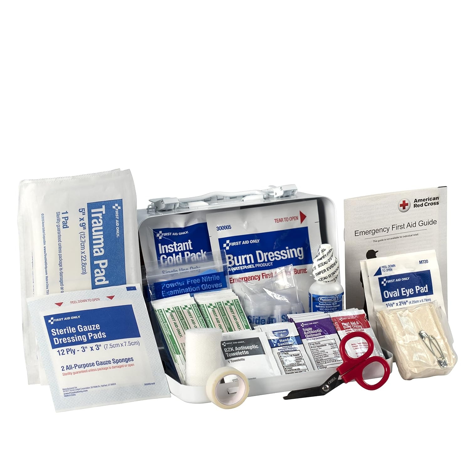 image:imageFirst Aid Only 91323 ANSI A 2021 and OSHA Compliant First Aid Kit 10Person Emergency First Aid Kit for Business Home Car and Worksites 76 Pieces