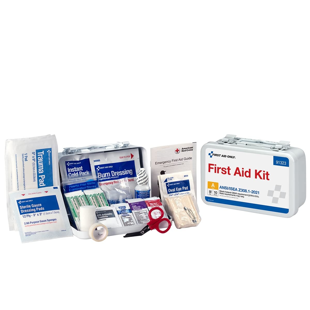 image:imageFirst Aid Only 91323 ANSI A 2021 and OSHA Compliant First Aid Kit 10Person Emergency First Aid Kit for Business Home Car and Worksites 76 Pieces
