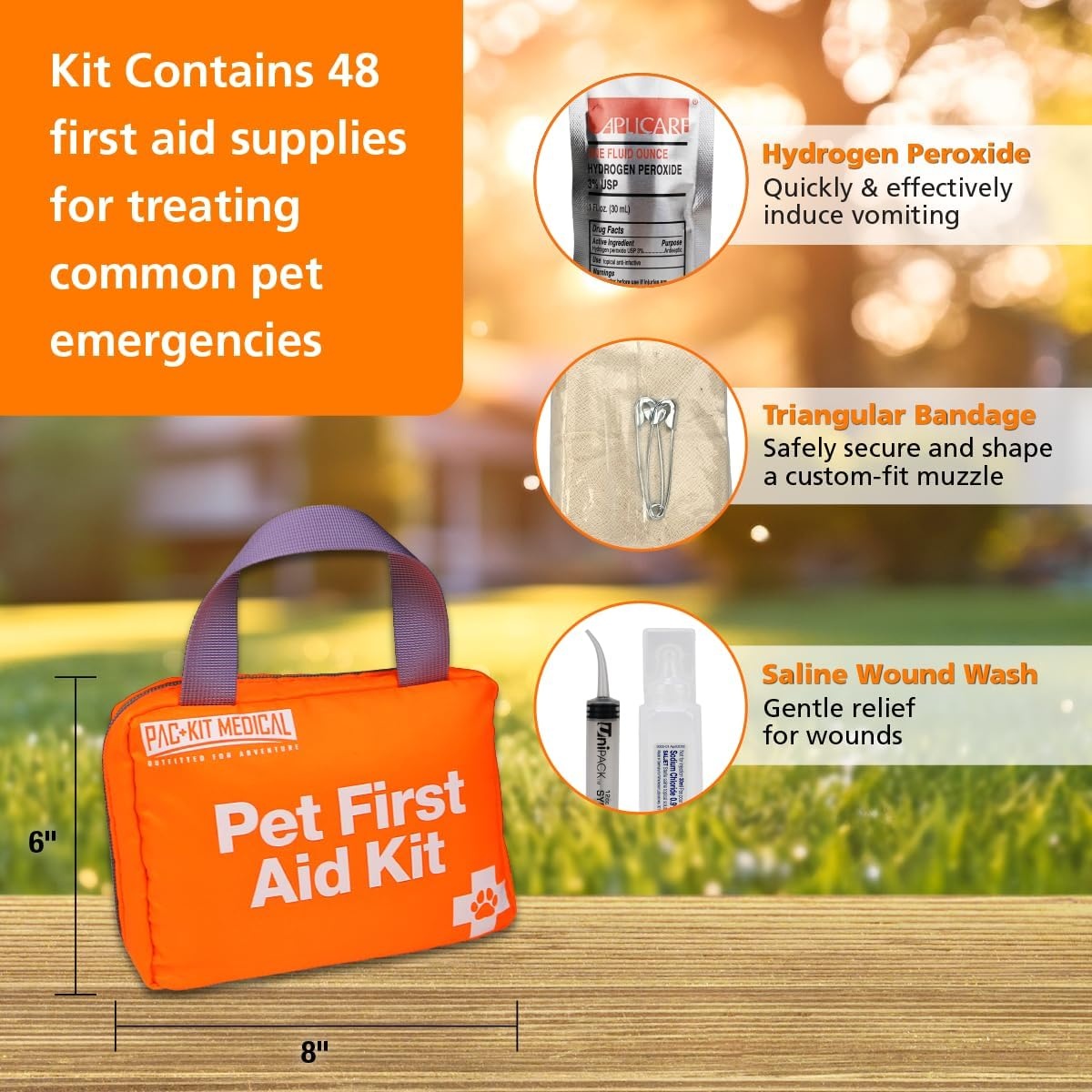 image:imagePacKit Pet First Aid Kit for Dogs Cats and Other Animals in SoftSided Organized Zipper Case 48 PiecesLarge