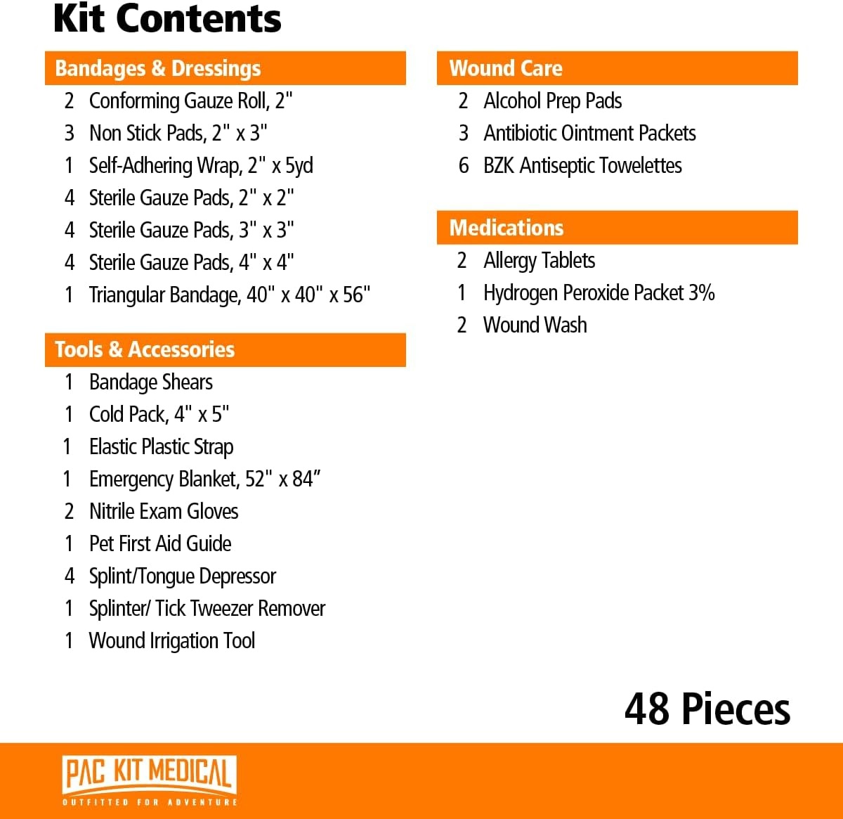 image:imagePacKit Pet First Aid Kit for Dogs Cats and Other Animals in SoftSided Organized Zipper Case 48 PiecesLarge