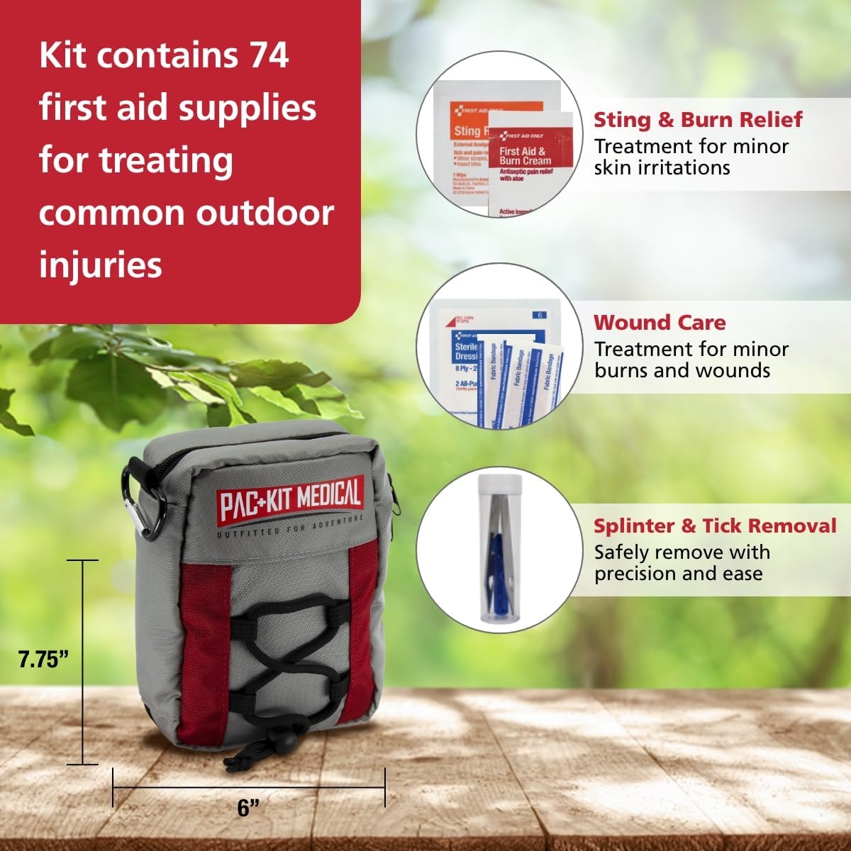 image:imagePacKit Trailblazer 3 Outdoor First Aid Kit for Hiking Camping and Outdoor Travel 108 PiecesMedium