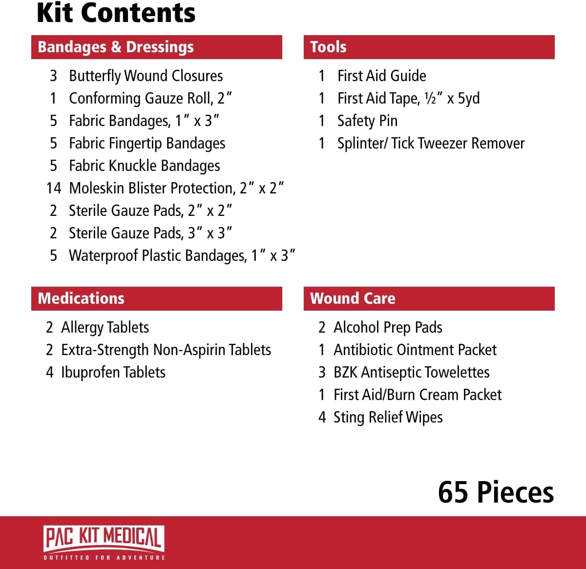 image:imagePacKit Trailblazer 3 Outdoor First Aid Kit for Hiking Camping and Outdoor Travel 108 PiecesSmall