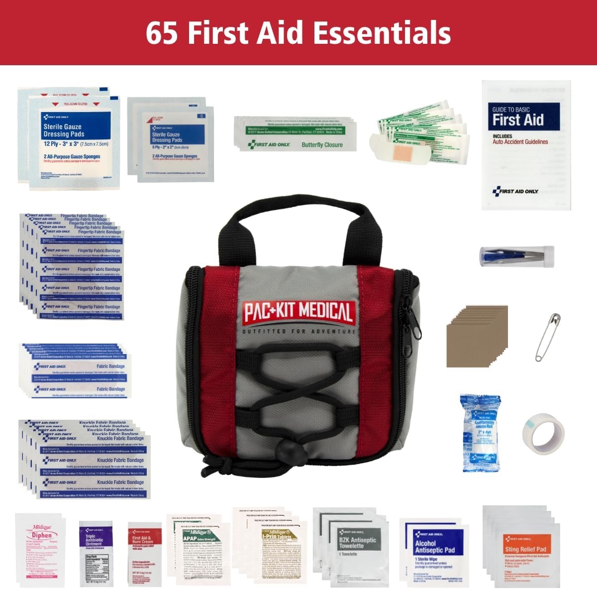 image:imagePacKit Trailblazer 3 Outdoor First Aid Kit for Hiking Camping and Outdoor Travel 108 PiecesSmall
