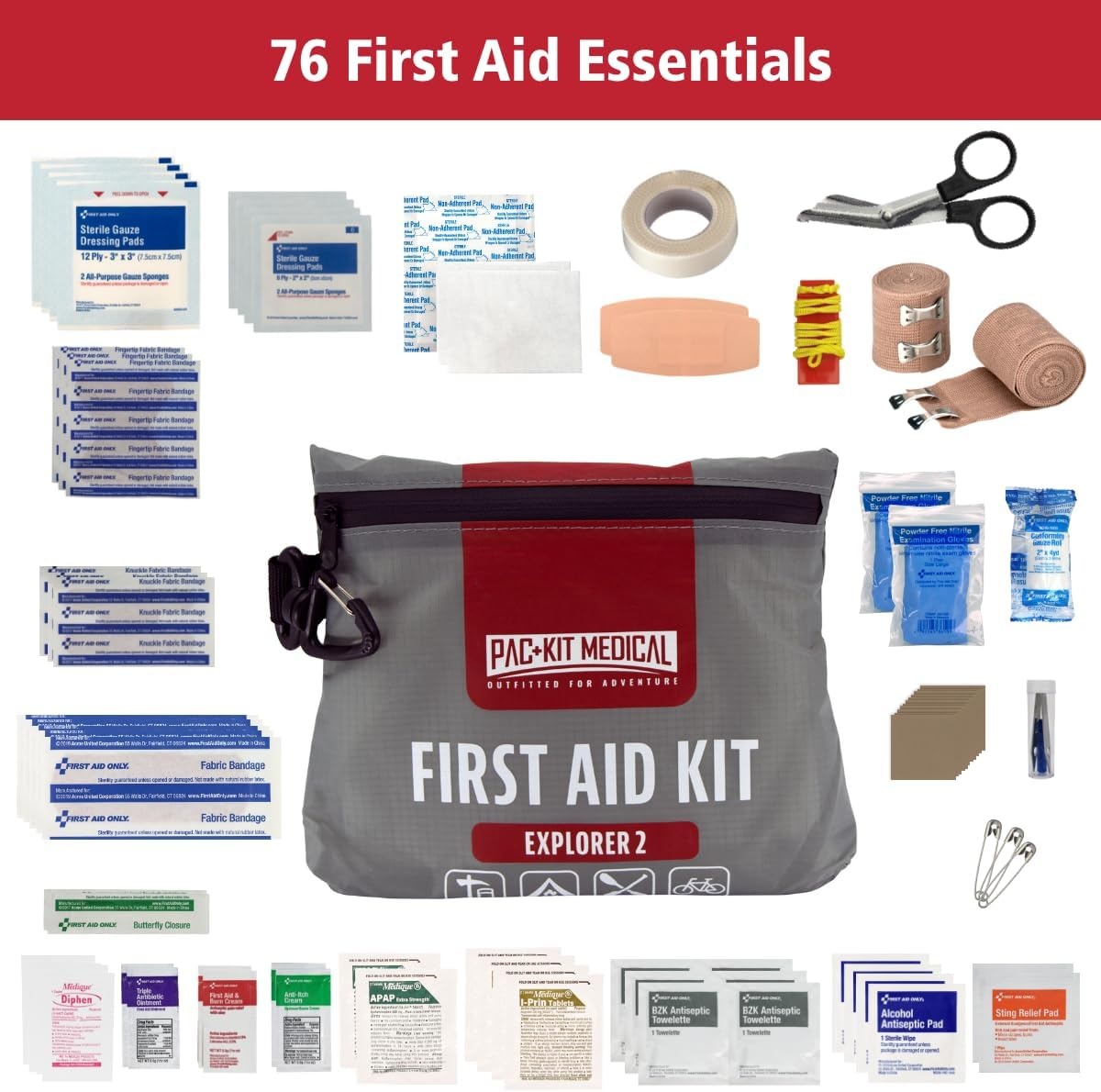 image:imagePacKit Watertight Explorer 1 First Aid Kit for Hiking Camping and Outdoor Activities 67 PiecesMedium