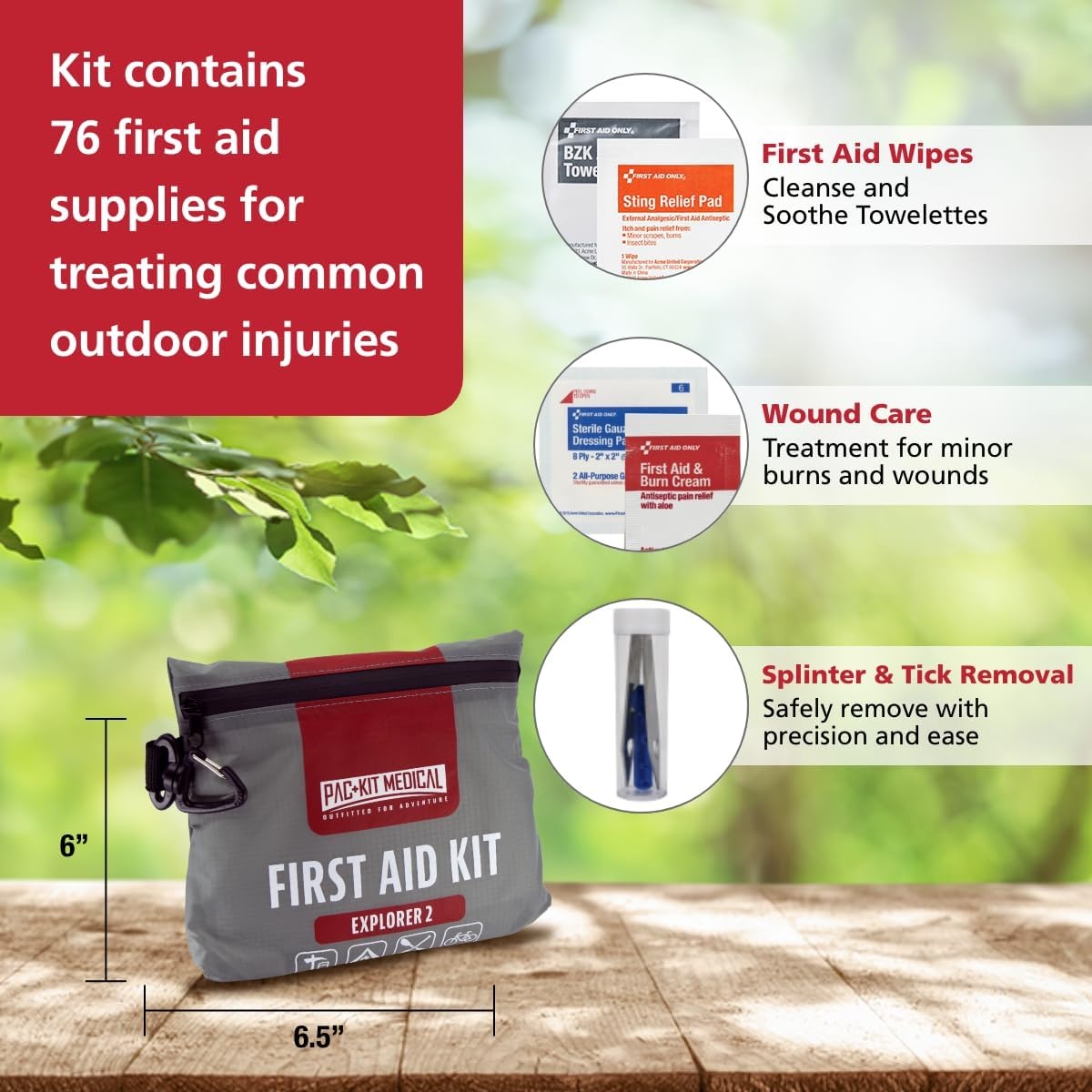 image:imagePacKit Watertight Explorer 1 First Aid Kit for Hiking Camping and Outdoor Activities 67 PiecesMedium