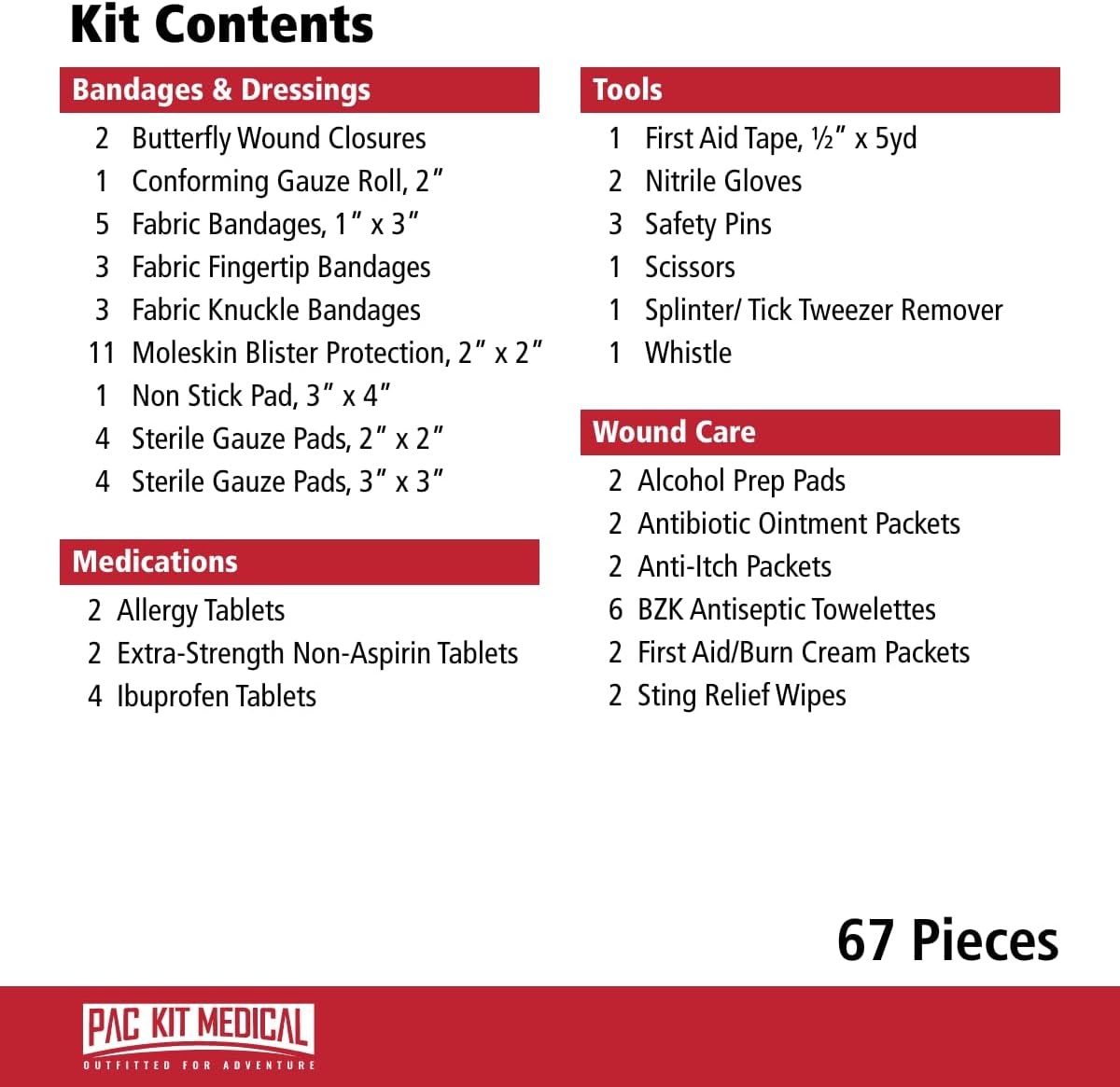 image:imagePacKit Watertight Explorer 1 First Aid Kit for Hiking Camping and Outdoor Activities 67 PiecesSmall