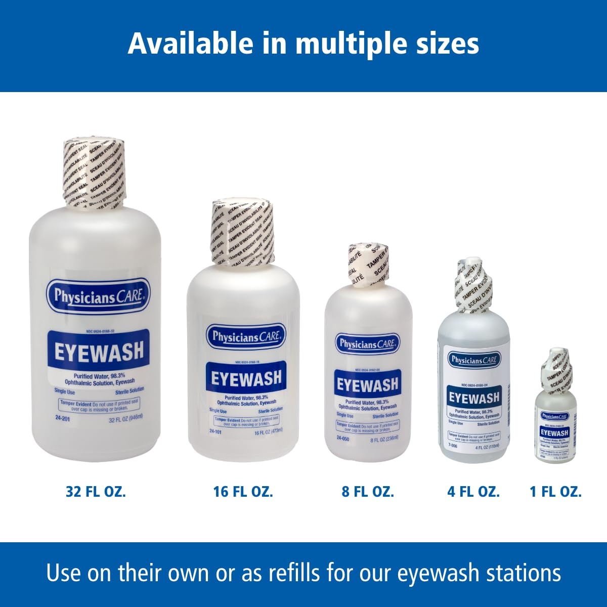 image:imagePhysiciansCare Eye Wash Solution Sterile Isotonic Buffered Solution for Flushing amp Irrigating Eyes 32oz BottleEyewash Station