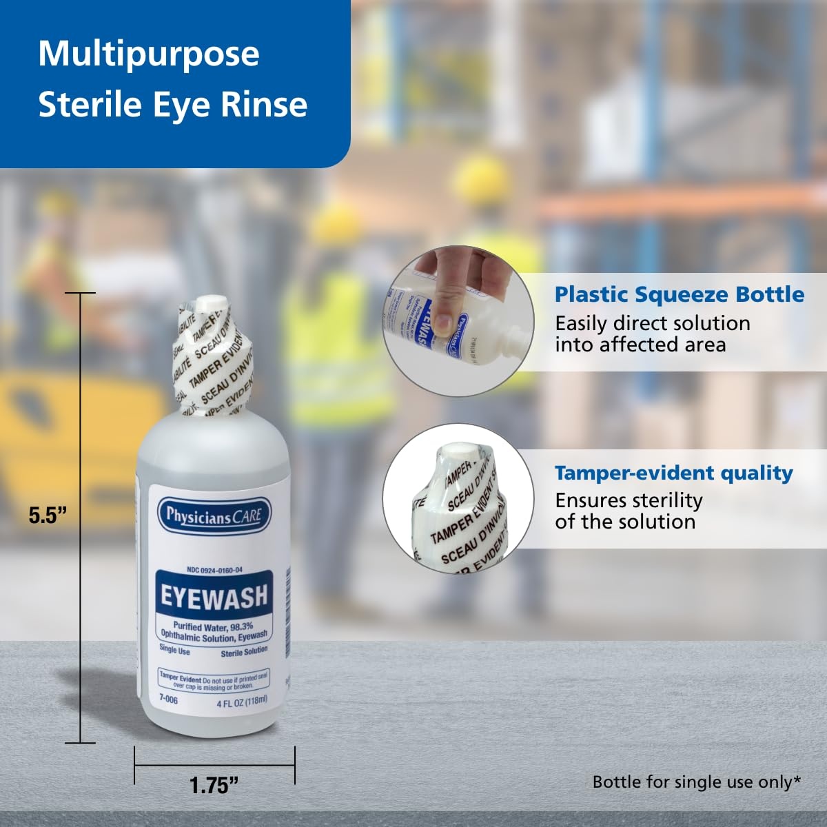 image:imagePhysiciansCare by First Aid Only 7006 Eye Wash Solution 4 oz BottleEye Wash Solution