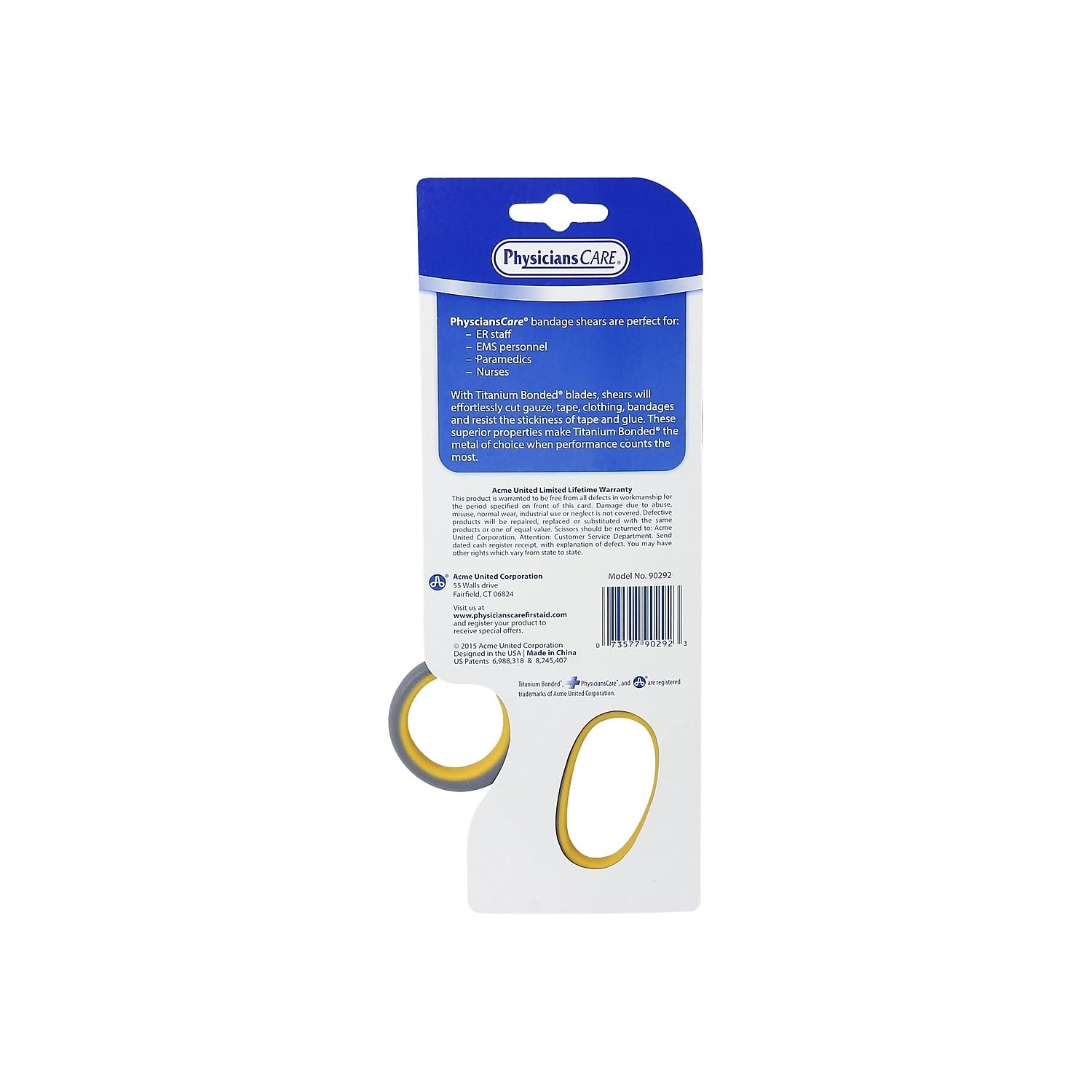 image:imagePhysiciansCare by First Aid Only 90292 Bonded Titanium First Aid Bandage Scissors 7 Bent GrayYellow