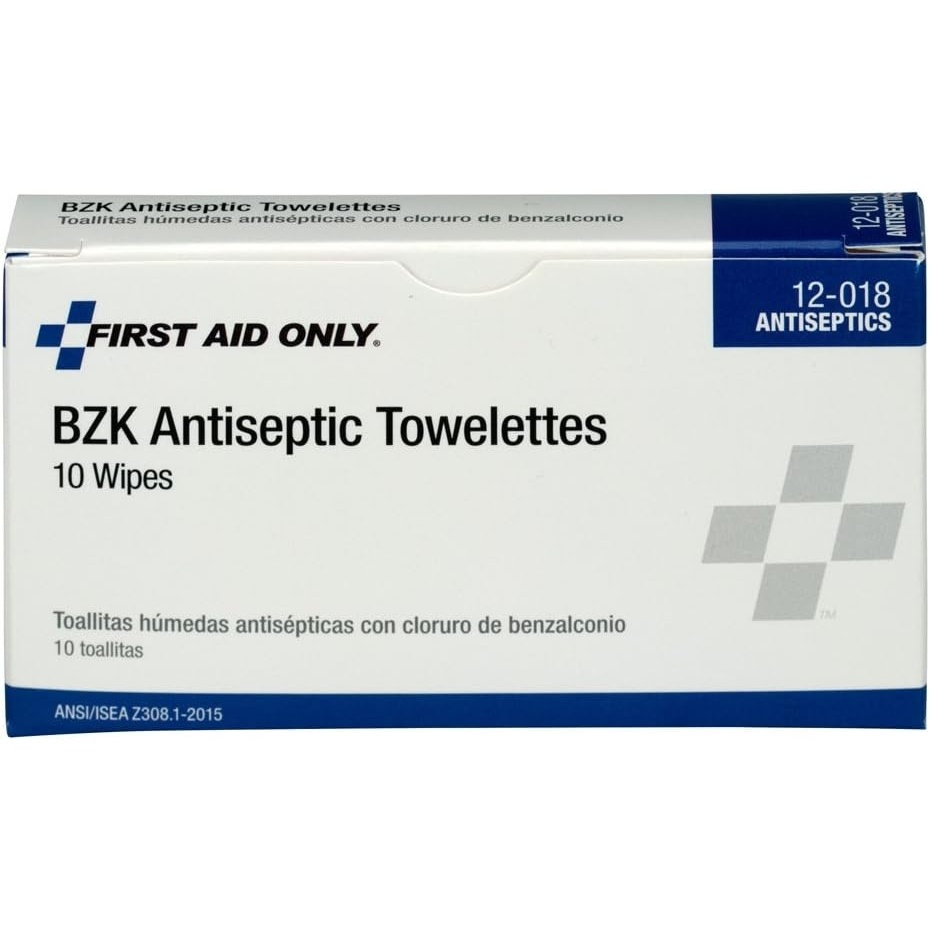 image:imageFirst Aid Only 12018 Benzalkonium Chloride Wipes Individually Wrapped 10 Count12018