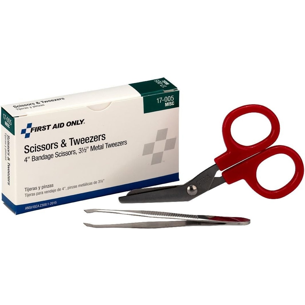 image:imageFirst Aid Only 17005 Bandage Scissors and Forceps Tweezers Set for First Aid and More1 Count Pack of 1