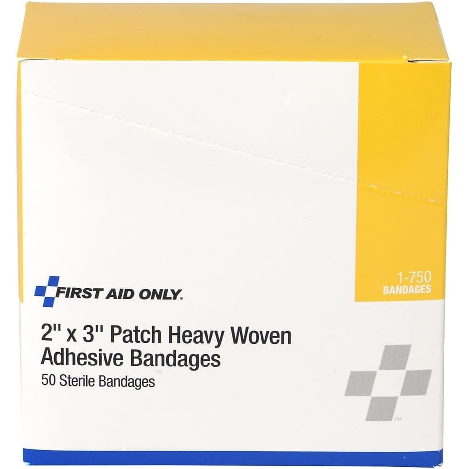 image:imageFirst Aid Only 1750 Heavy Woven Fabric Adhesive Bandages 2 x 3 Extra Large 50 Count50 Count Pack of 1