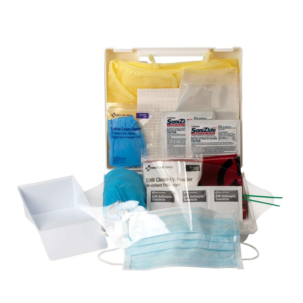 image:imageFirst Aid Only 214UFAO OSHA Compliant Body Fluid Clean Up Kit Blood Borne Pathogen Clean Up Kit in Plastic Case 23 Pieces23 Pieces