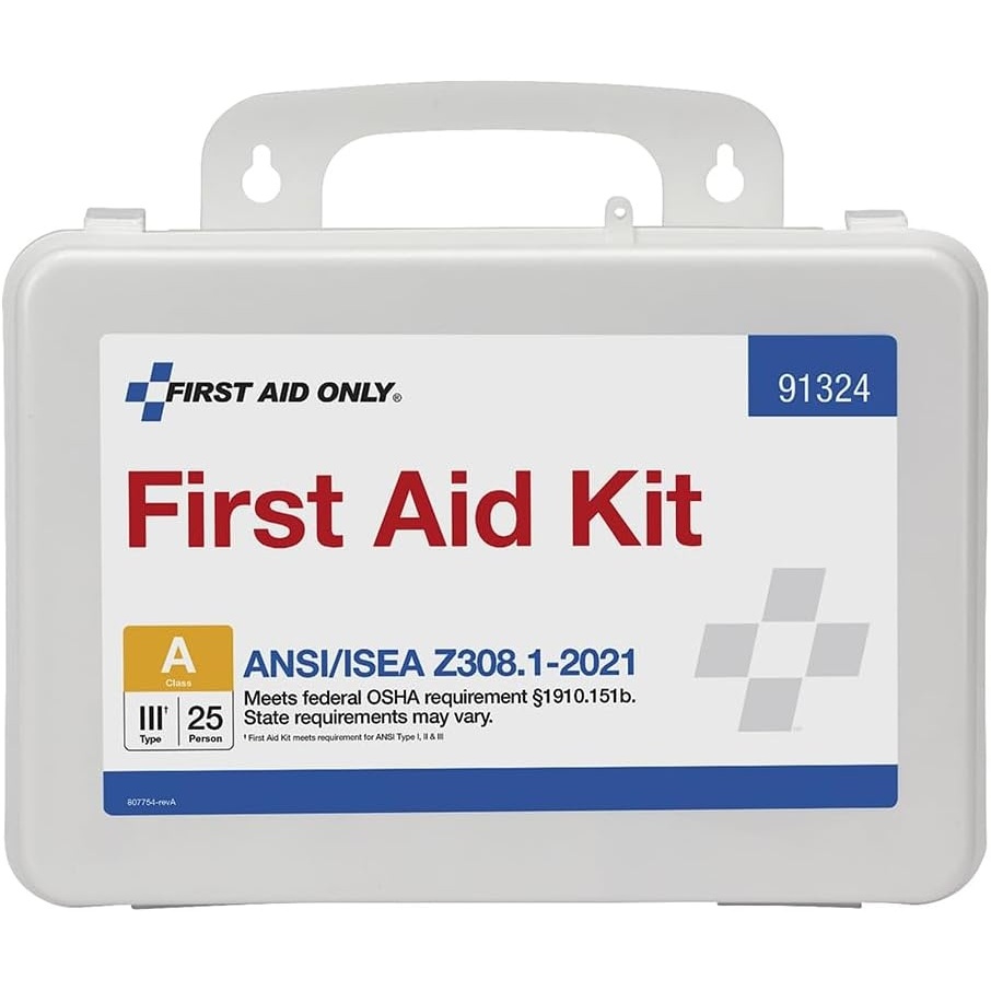 image:imageFirst Aid Only 91324 ANSI A 2021 and OSHA Compliant First Aid Kit 25Person Emergency First Aid Kit for Business Home Car and Worksites 94 Pieces