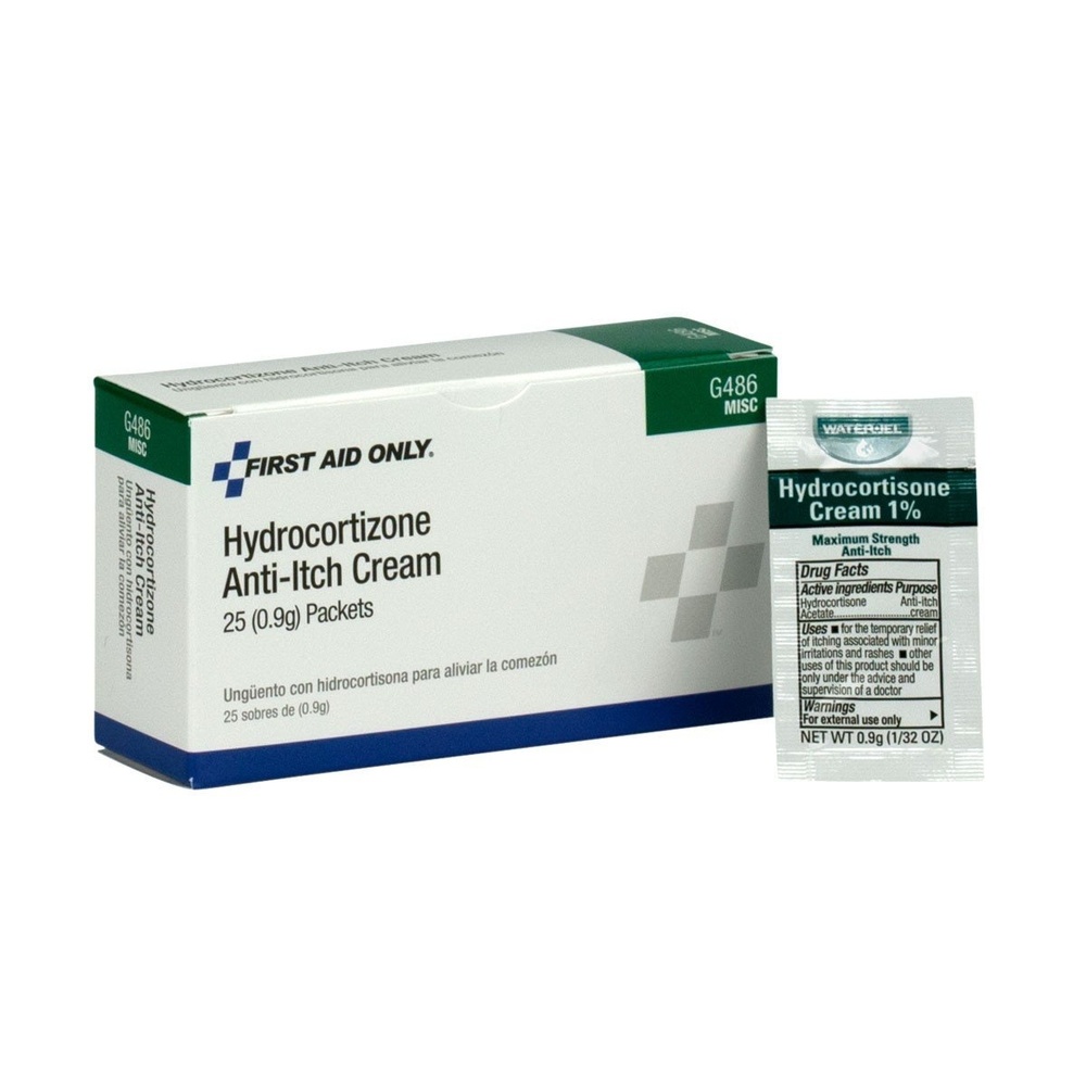 image:imageFirst Aid Only G486 Hydrocortisone Cream Packets 25 Count