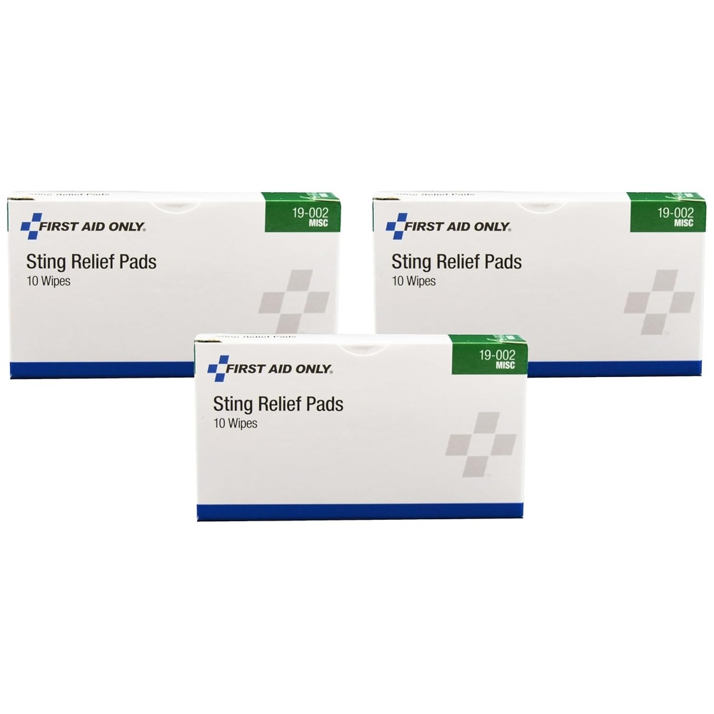image:imageFirst Aid Only Sting Relief Pads Box of 1019002 Pack of 3
