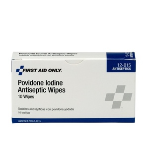 image:imageFirst Aid Only 12015 PVP Povidone Iodine Wipe First Aid Kit Refill Supplies Box of 10