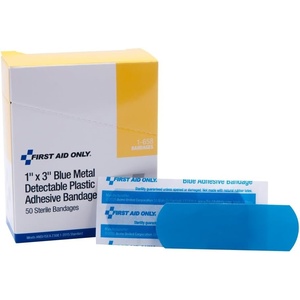 image:imageFirst Aid Only 1658 Plastic Bandages Blue Metal Detectable Bandages 1 x 3 Inch 50 Count3125 x 4 x 15