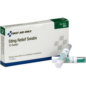 image:imageFirst Aid Only 19001 Sting Relief Swabs 4 x 225 x 075 10 Count10 Count Pack of 1