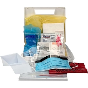 image:imageFirst Aid Only 216O Blood Pathogen Clean Up Kit with 6Piece CPR Pack 29Piece Body Fluid Clean Up Kit in Plastic Case1 Count