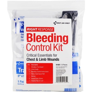 image:imageFirst Aid Only 91134 Critical Essentials Bleeding Control Kit for Limb amp Torso Wounds 8 PiecesChest  Limb Wounds