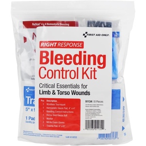 image:imageFirst Aid Only 91134 Critical Essentials Bleeding Control Kit for Limb amp Torso Wounds 8 PiecesLimb  Torso Wounds