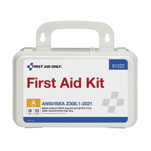 image:imageFirst Aid Only 91322 ANSI A 2021 and OSHA Compliant First Aid Kit 10Person Emergency First Aid Kit for Business Home Car and Worksites 76 PiecesPack of 1