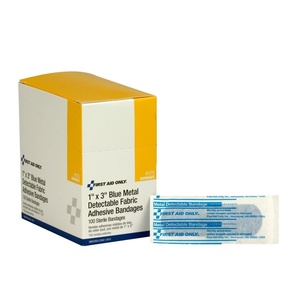 image:imageFirst Aid Only H175 Blue Metal Detectable 1 x 3 Fabric Adhesive Bandages Box of 100