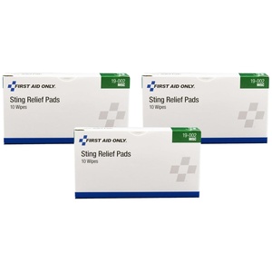 image:imageFirst Aid Only Sting Relief Pads Box of 1019002 Pack of 3