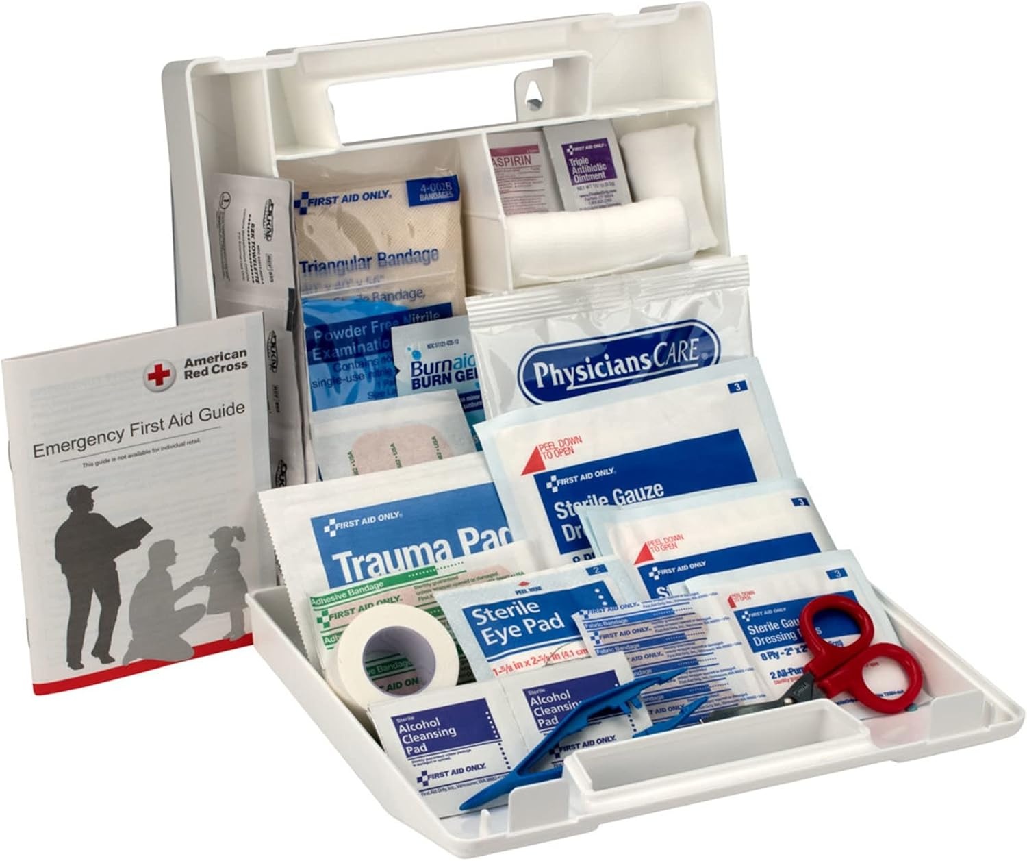 image:imageFirst Aid Kit for 10 People 62 Pieces OSHA Compliant Plastic Case