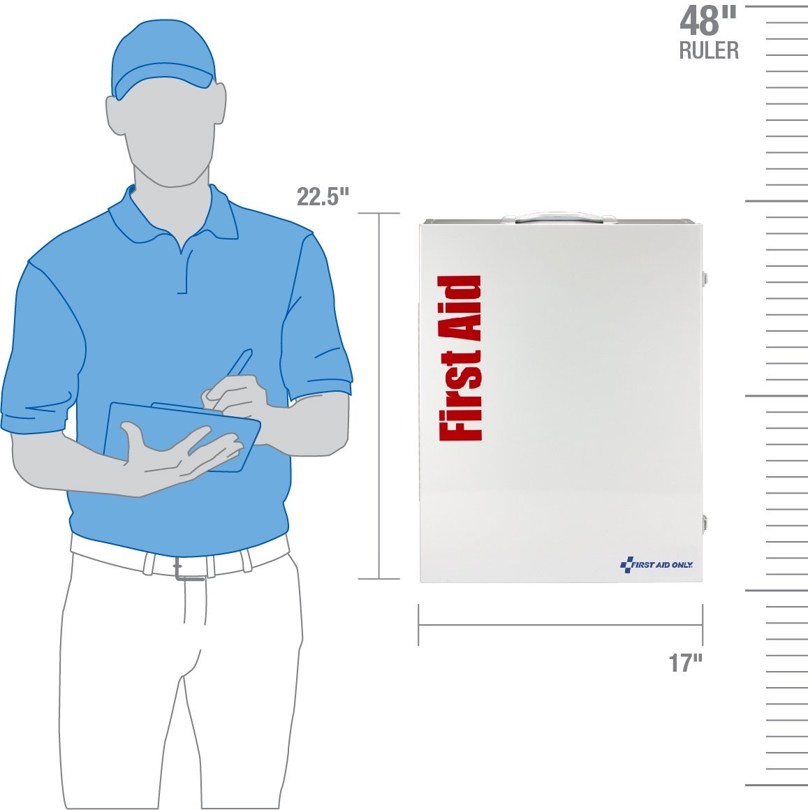image:imageFirst Aid Only 150 Person XL Metal SmartCompliance Food Service First Aid Cabinet Without Medications 90831
