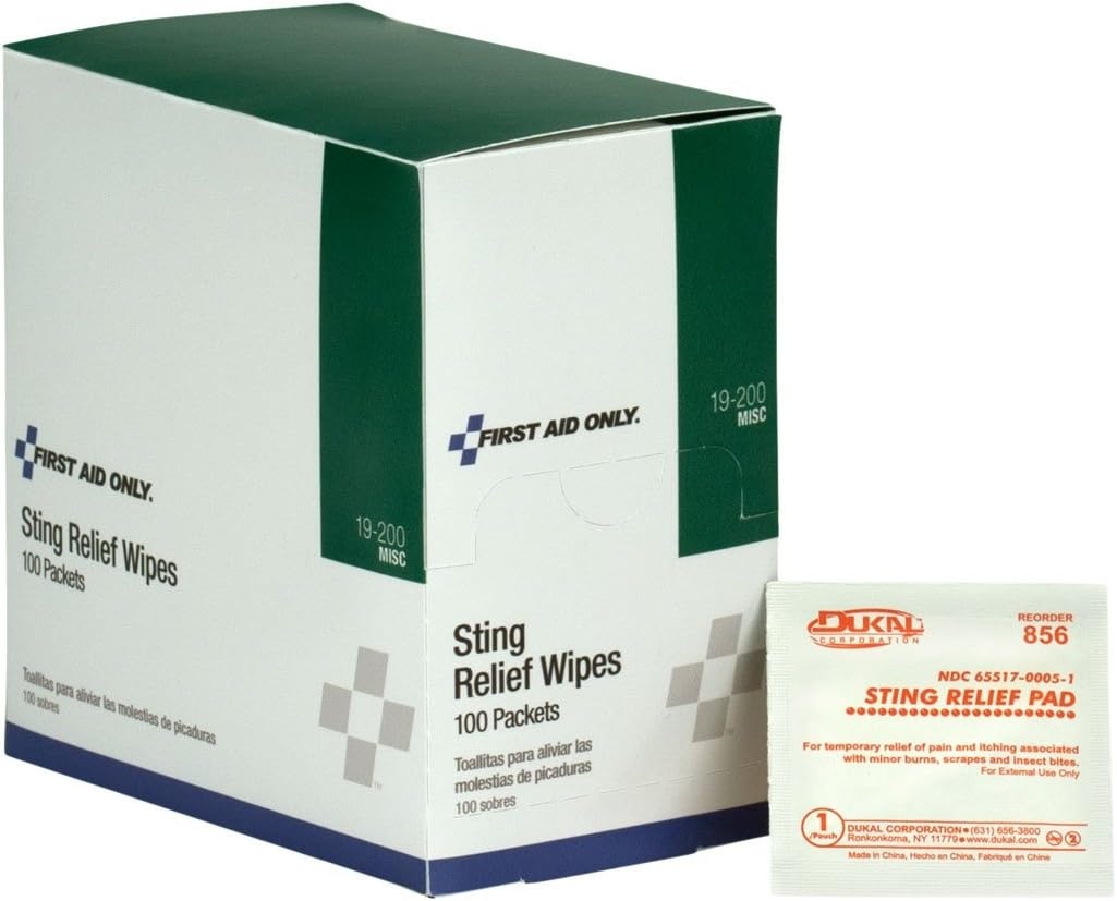 image:imageFirst Aid Only 19200 Sting Relief Wipes 100 Count