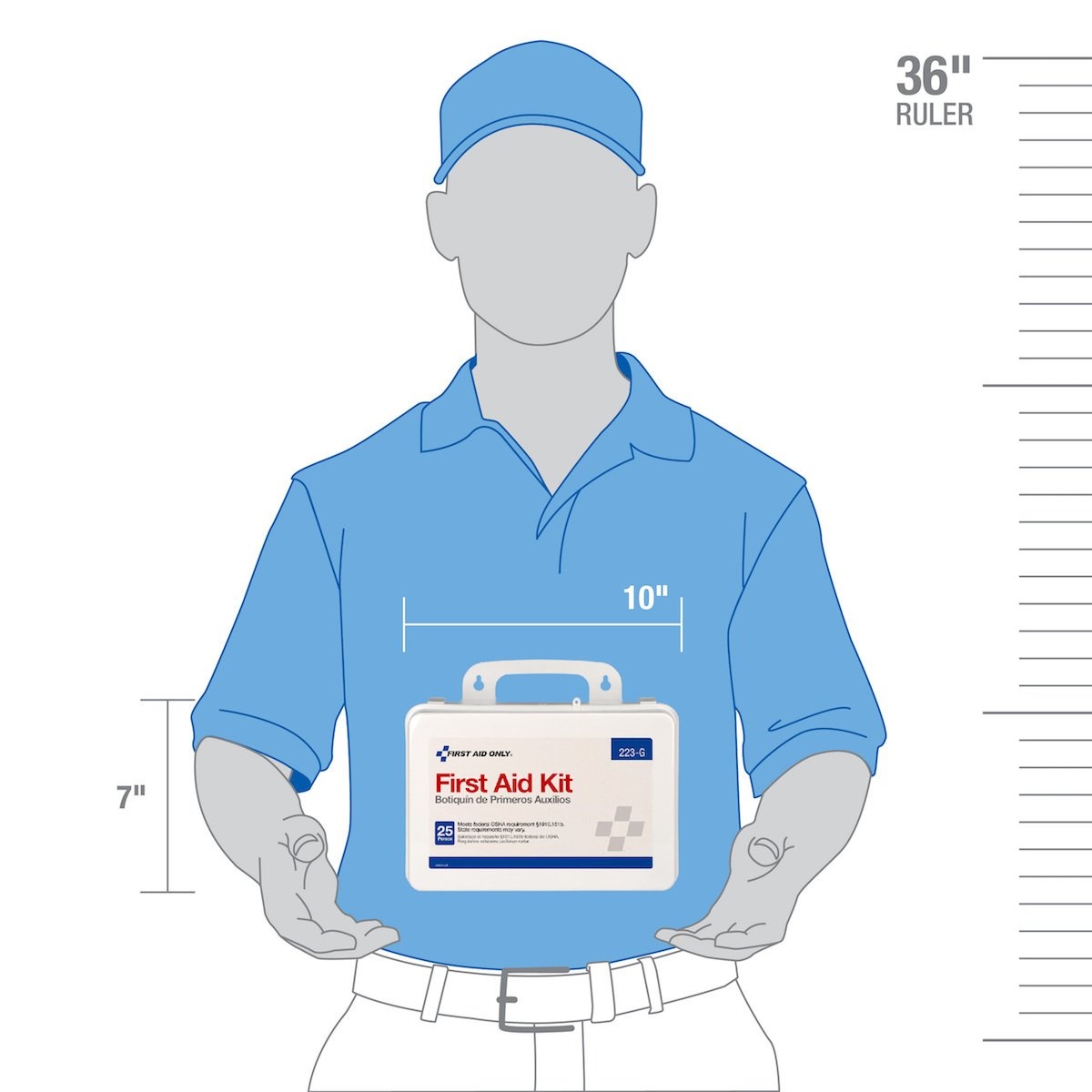 image:imageFirst Aid Only 223G 25Person OSHACompliant First Aid Kit for Office Home Renovation Job Sites and Construction Vehicles Gasket Provides Extra Water Resistance 107 Pieces