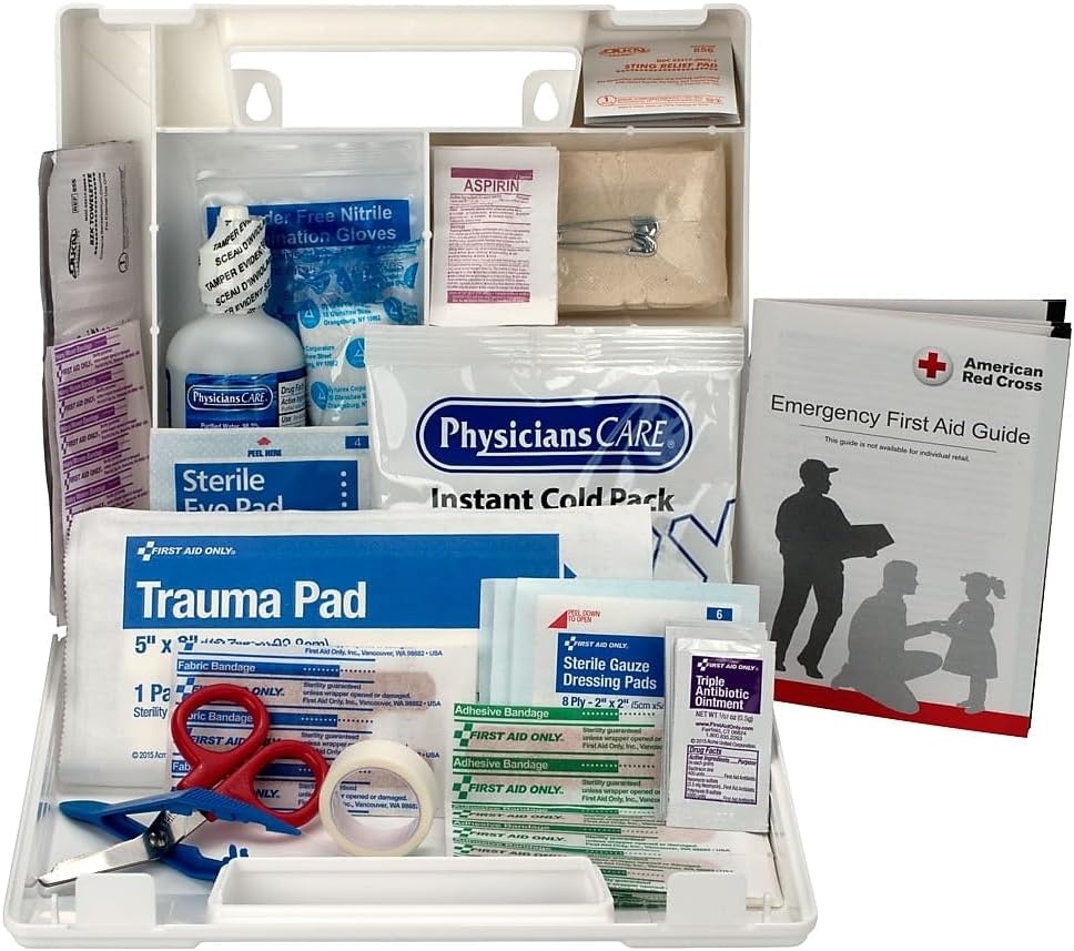 image:imageFirst Aid Only 223U OSHACompliant First Aid Kit AllPurpose 25Person Emergency First Aid Kit for Business Worksite Home and Vehicle 106 Pieces25 x 84 x 9
