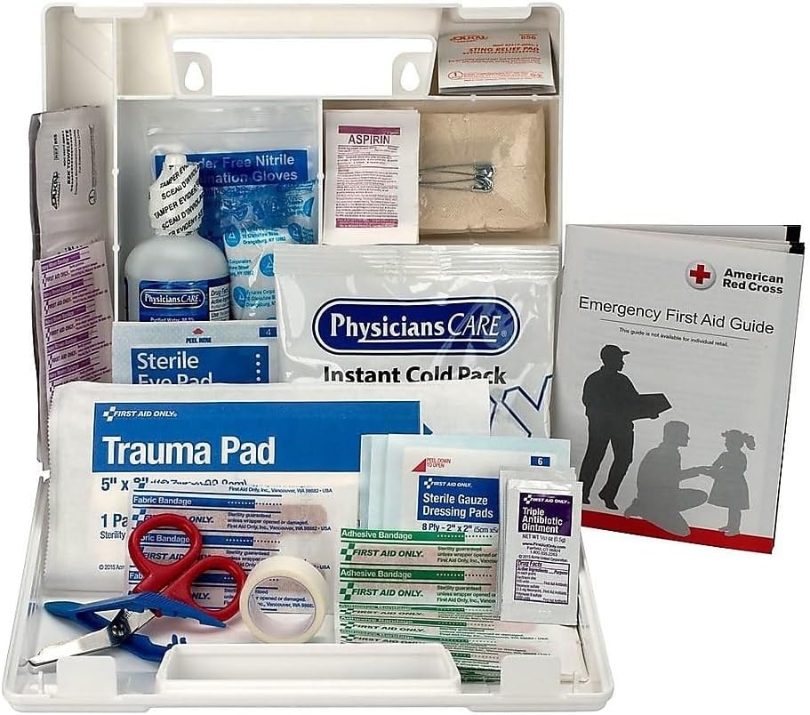 image:imageFirst Aid Only 223U OSHACompliant First Aid Kit AllPurpose 25Person Emergency First Aid Kit for Business Worksite Home and Vehicle 106 Pieces25 x 84 x 9